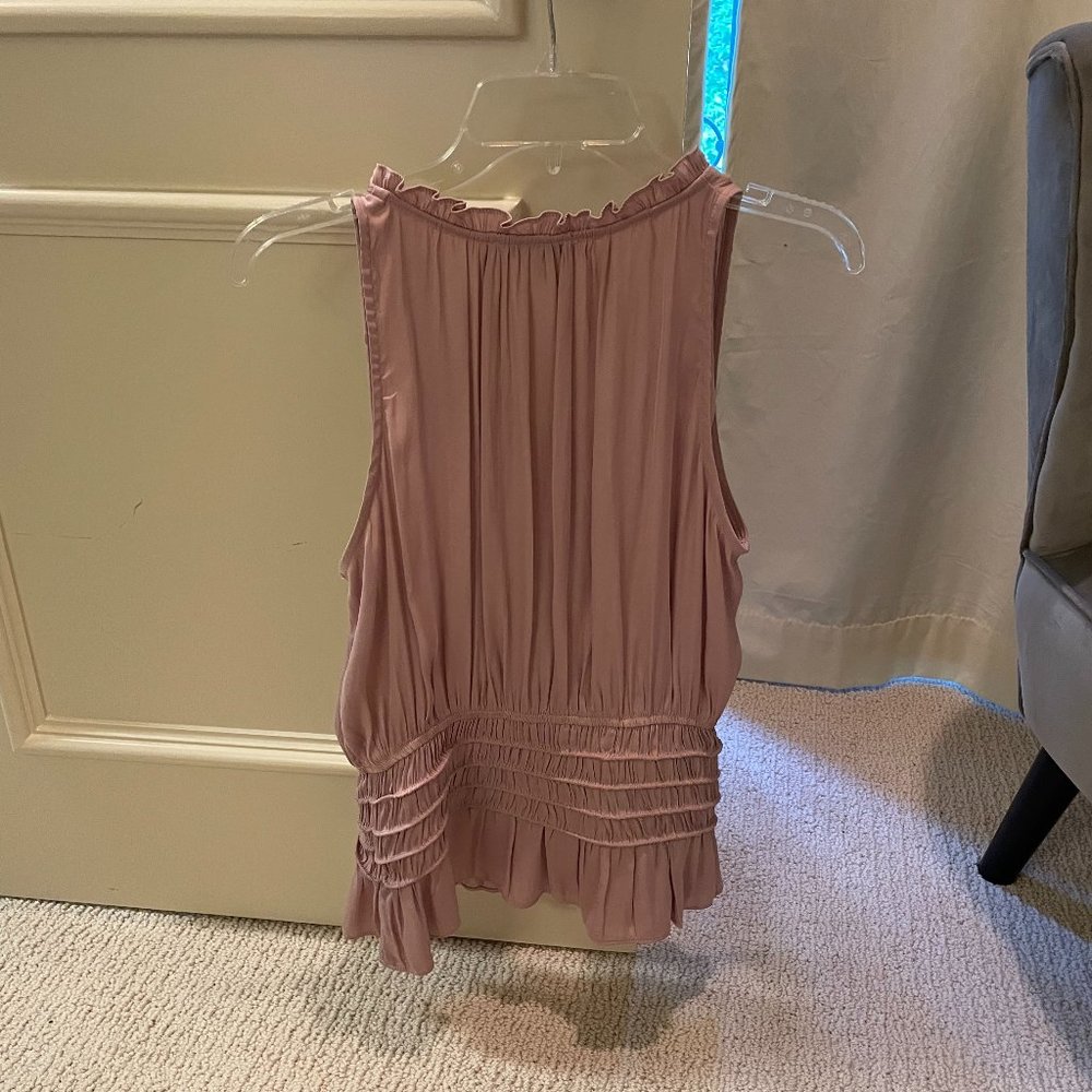Current Air Sleeveless Smocked Waist Top in *PINK* - Picture 4 of 5
